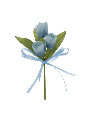 Mazzetto di tulipani artificiali – blu – 14 x 6 cm
