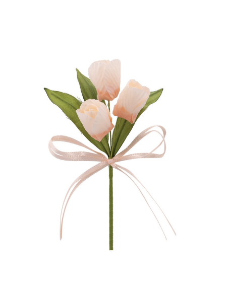 Mazzetto di tulipani artificiali – cipria – 14 x 6 cm