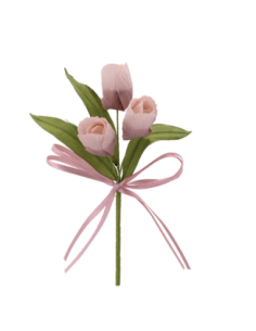 Mazzetto di tulipani artificiali – rosa antico – 14 x 6 cm