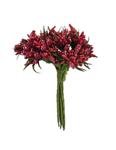 Ciuffo decorativo con peperoncino – rosso – 2 x 11 cm