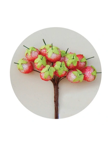 Fragola artificiale decorativa – rosso – 1 5 x 2 cm