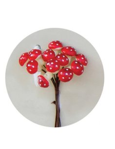 Funghetto artificiale decorativo – rosso – 1 5 x 2 cm