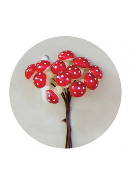 Funghetto artificiale decorativo – rosso – 1 5 x 2 cm