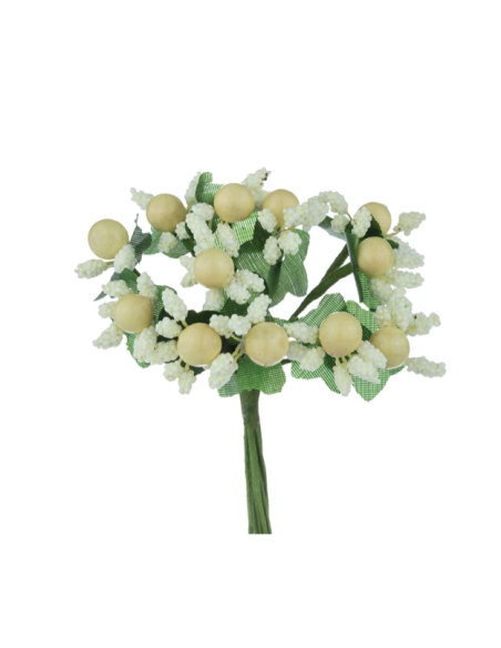 Pistilli decorativi artificiali – panna – 2 5 x 10 cm