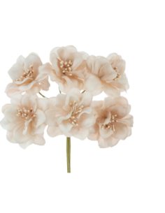 Mazzetto di fiori artificiali con pistilli – beige – 5 x 14 cm