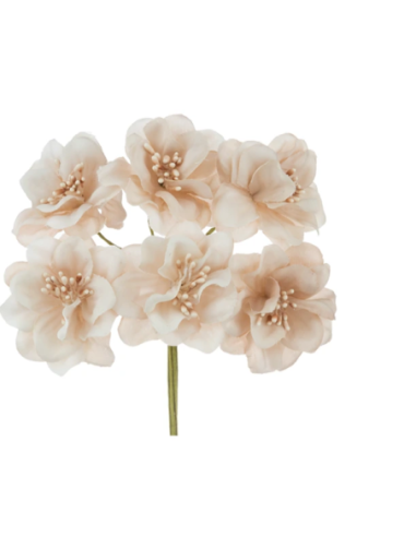 Mazzetto di fiori artificiali con pistilli – beige – 5 x 14 cm