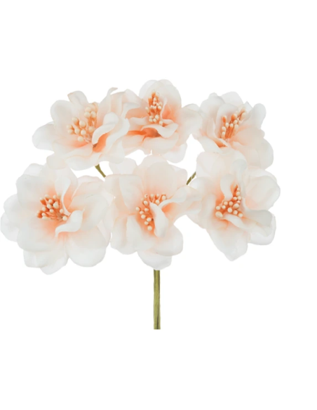 Mazzetto di fiori artificiali con pistilli – cipria – 5 x 14 cm
