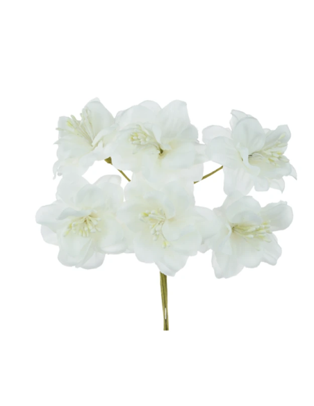 Mazzetto di fiori artificiali con pistilli – panna – 5 x 14 cm