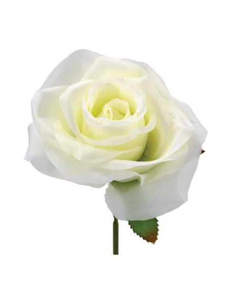 Rosa artificiale – crema – 10 x 6 cm