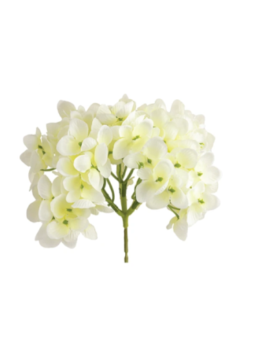 Tralcio di ortensia artificiale – crema – 20 x 10 cm