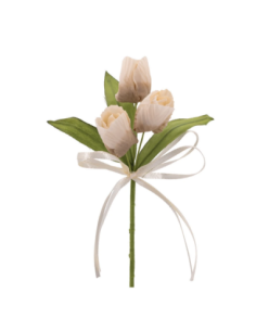 Mazzetto di tulipani artificiali – beige – 14 x 6 cm 2