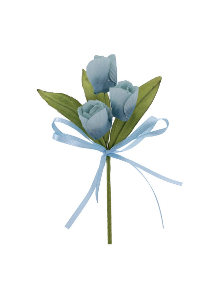 Mazzetto di tulipani artificiali – blu – 14 x 6 cm