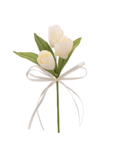 Mazzetto di tulipani artificiali – panna – 14 x 6 cm 2