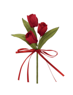 Mazzetto di tulipani artificiali – rosso – 14 x 6 cm 2
