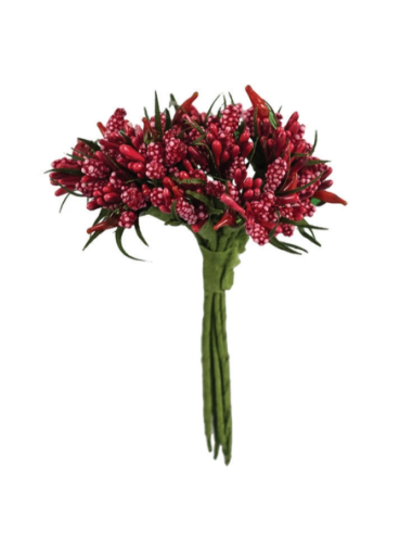 Ciuffo decorativo con peperoncino – rosso – 2 x 11 cm
