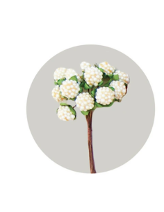 Mora artificiale decorativa – crema – 2 cm 2