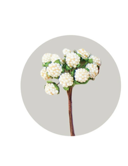 Mora artificiale decorativa – crema – 2 cm