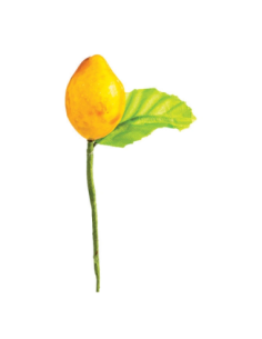 Limone artificiale con foglia – giallo 2
