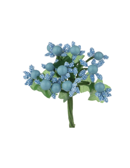Pistilli decorativi artificiali – celeste – 2 5 x 10 cm