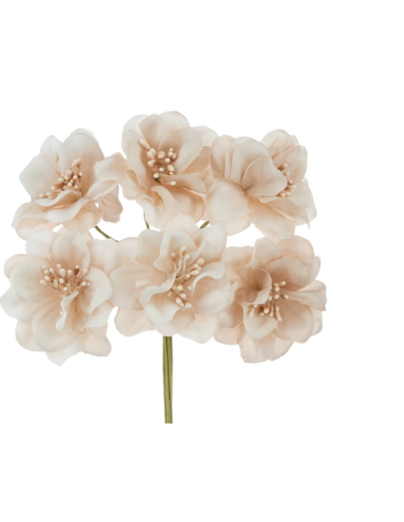 Mazzetto di fiori artificiali con pistilli – beige – 5 x 14 cm