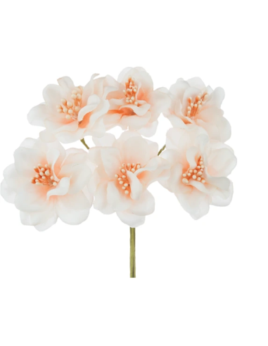 Mazzetto di fiori artificiali con pistilli – cipria – 5 x 14 cm