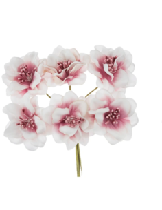 Mazzetto di fiori artificiali con pistilli – rosa antico – 5 x 14 cm 2