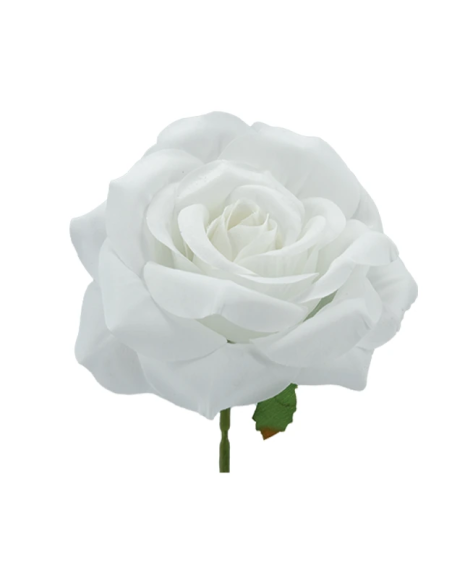 Rosa rampicante artificiale – bianco – 10 x 5 cm