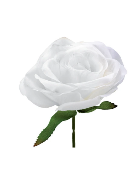 Rosa artificiale – bianco – 10 x 6 cm