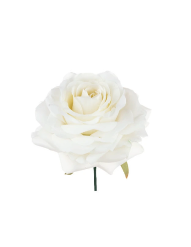 Rosa artificiale – bianco – 9 x 4 cm