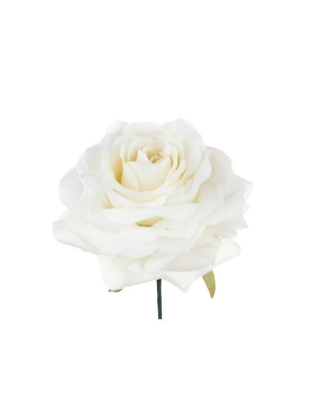 Rosa artificiale – bianco – 9 x 4 cm
