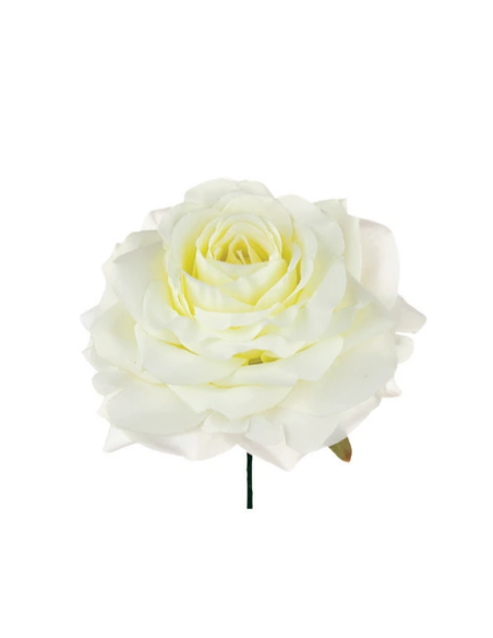 Rosa artificiale – panna – 9 x 4 cm