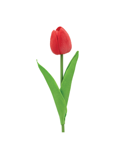 Tulipano artificiale su stelo – rosso