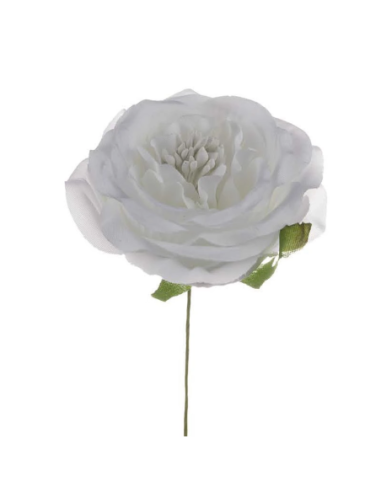 Rosa media artificiale – bianco – diametro 7 cm