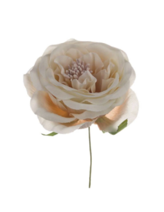 Rosa media artificiale – cipria – diametro 7 cm