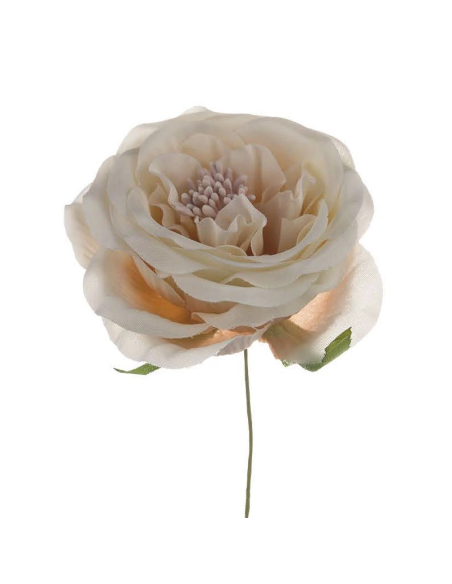 Rosa media artificiale – cipria – diametro 7 cm