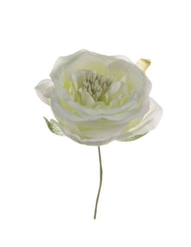 Rosa media artificiale – panna – diametro 7 cm