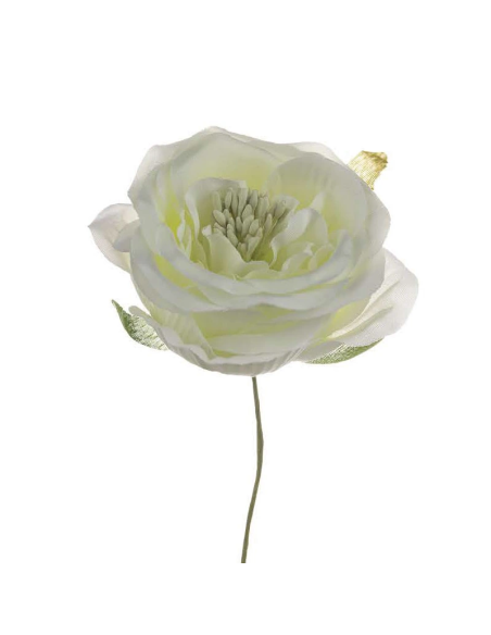 Rosa media artificiale – panna – diametro 7 cm