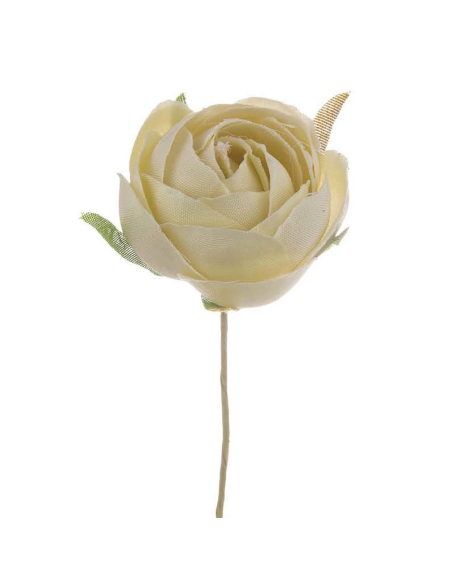 Rosellina piccola artificiale – beige – diametro 3 cm