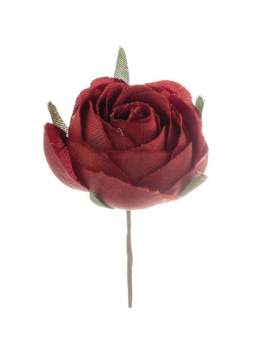 Rosellina piccola artificiale – rosso – diametro 3 cm