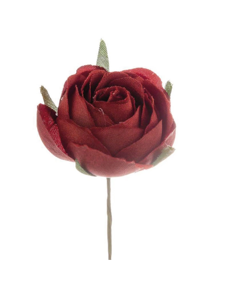 Rosellina piccola artificiale – rosso – diametro 3 cm