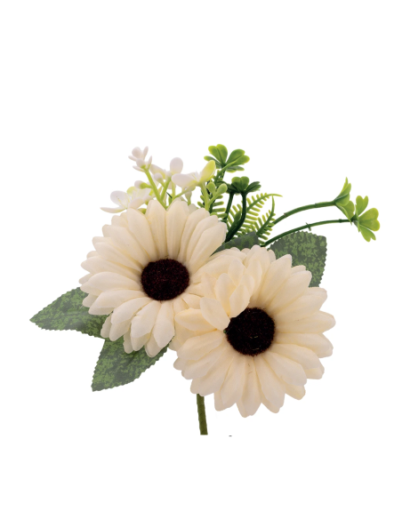 Mazzetto di gerbere artificiali – beige – 14 x 15 cm