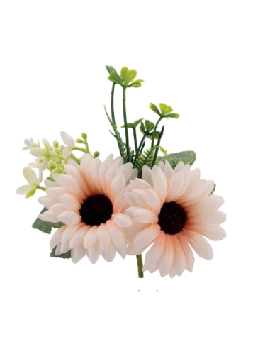 Mazzetto di gerbere artificiali – cipria – 14 x 15 cm