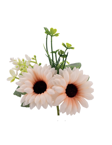 Mazzetto di gerbere artificiali – cipria – 14 x 15 cm