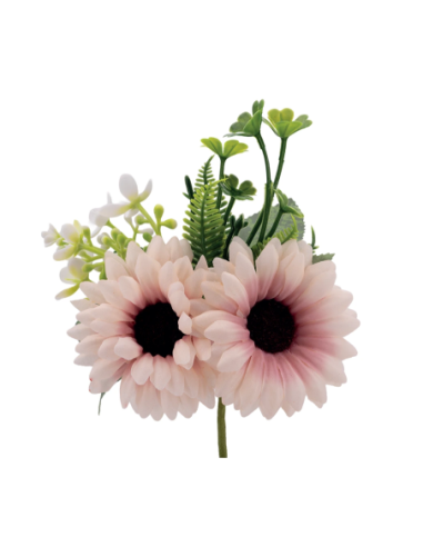Mazzetto di gerbere artificiali – rosa antico – 14 x 15 cm