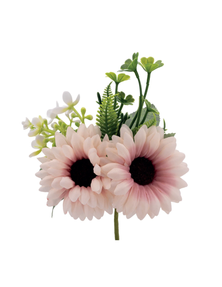 Mazzetto di gerbere artificiali – rosa antico – 14 x 15 cm