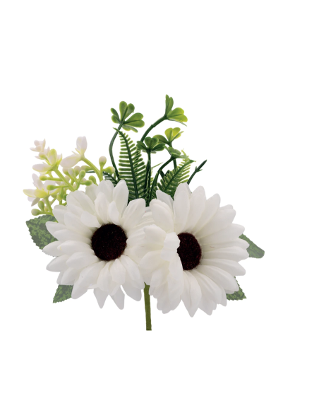 Mazzetto di gerbere artificiali – panna – 14 x 15 cm