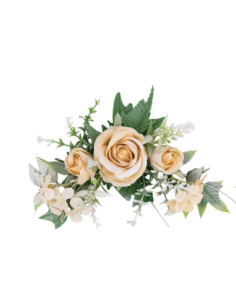 Tralcio di rosa artificiale – beige – 25 x 6 cm