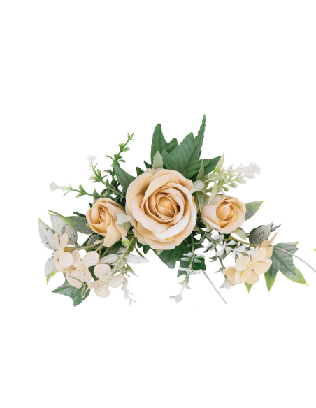 Tralcio di rosa artificiale – beige – 25 x 6 cm