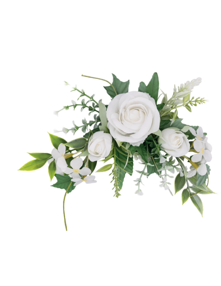 Tralcio di rosa artificiale – bianco – 25 x 6 cm
