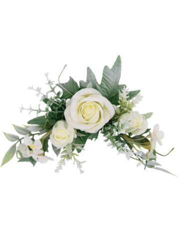 Tralcio di rosa artificiale – panna – 25 x 6 cm